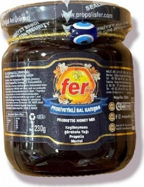 Fer Probiyotikli Bal Karışım 230Gr (Keçiboynuzu-Çörekotu Yağı-Propolis-Ginseng-Mentol)
