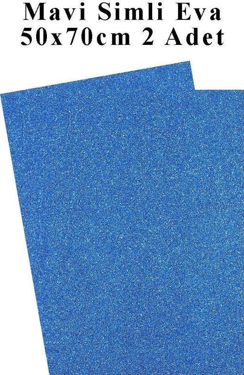 Mavi Simli Eva 50x70 cm 2 Adet Simli Eva Süngeri Okul Kreş Anasınıfı Elişi Etkinlikleri