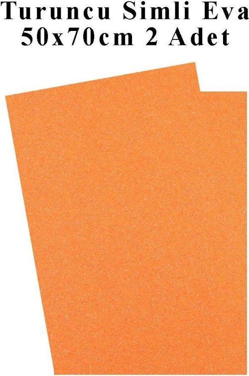 Turuncu Simli Eva 50x70 cm 2 Adet Simli Eva Süngeri Okul Kreş Anasınıfı Elişi Etkinlikleri