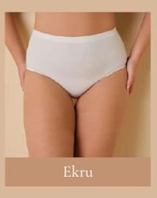 İç Giyim İz Yapmayan Yüksek Bel F.K./Pants Büyük Beden Lazer Kesim Kadın Külot Ekru 38