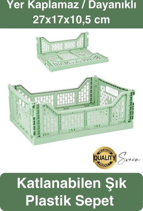 Çok Amaçlı Yer Kaplamayan Katlanabilir Renkli Kasa Sepet Sebze Meyve Eşya Saklama Organizer Kutu