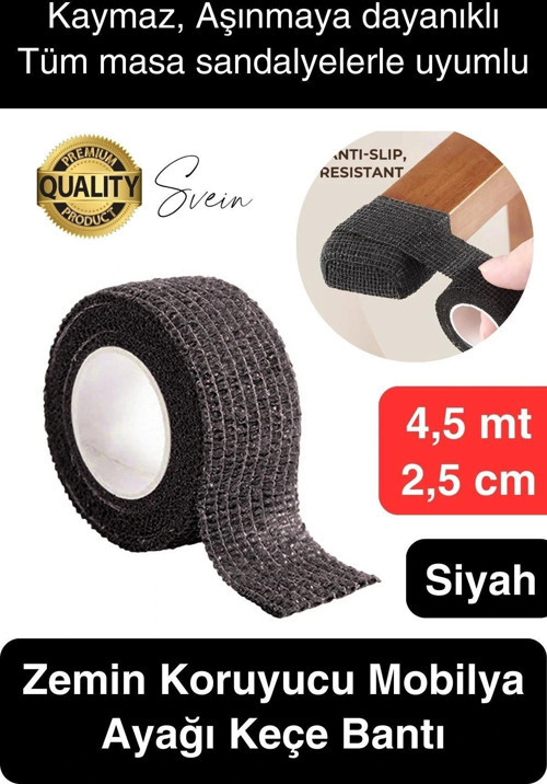 Özel Üretim 4,5 mt Zemin Koruyucu Ses Önleyici Keçe Bant Mobilya Eşya Ayağı Çizilmelere Karşı Koruma