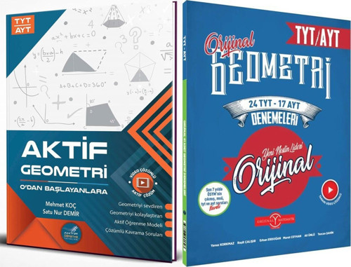Aktif TYT AYT Geometri 0 dan Başlayanlara ve Orijinal Yayınları 24 TYT 17 AYT Deneme Seti 2 Kitap