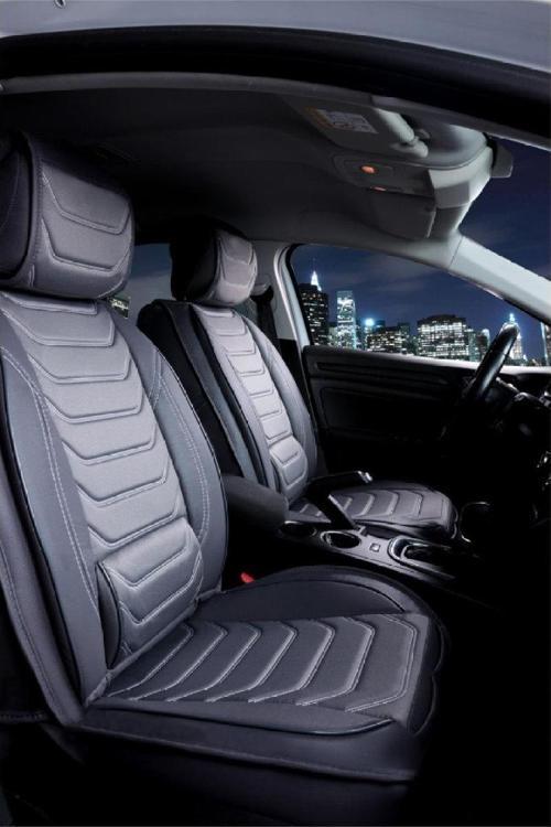 Skoda Forman 2+1 Parçalı Lüx Deri Oto Koltuk Kılıfı Ön Arka Takım Eagle FÜME