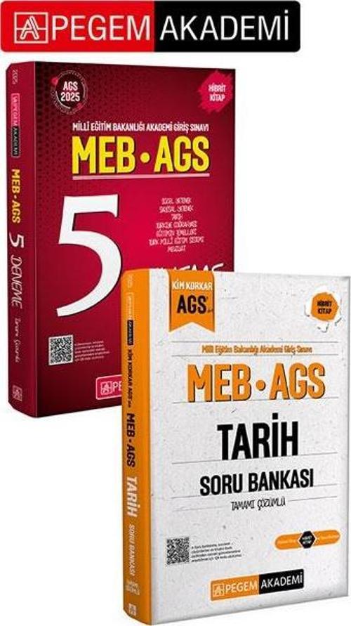 PEGEM AKADEMİ 2025 MEB-AGS Tamamı Çözümlü 5 Deneme +  MEB AGS Kim Korkar Tarih Soru Bankası Tamamı Ç