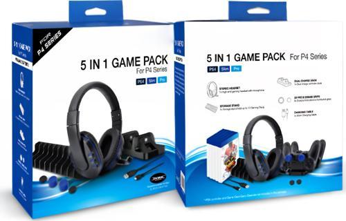 PS4 5in1 Aksesuar Seti PS4 Uyumlu Kulaklık Şarj Standı Analog Koruyucu