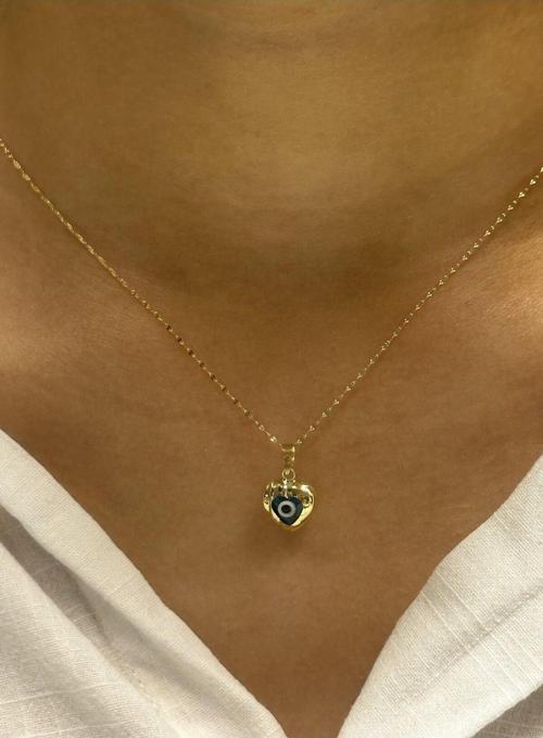 14 Ayar Altın Nazar Boncuklu Zincir