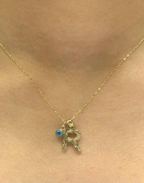 Altın R Harfli Aynalı Zincir