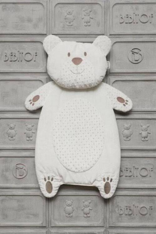 Beyaz Ayıcık Figürlü Alt Açma Minderi