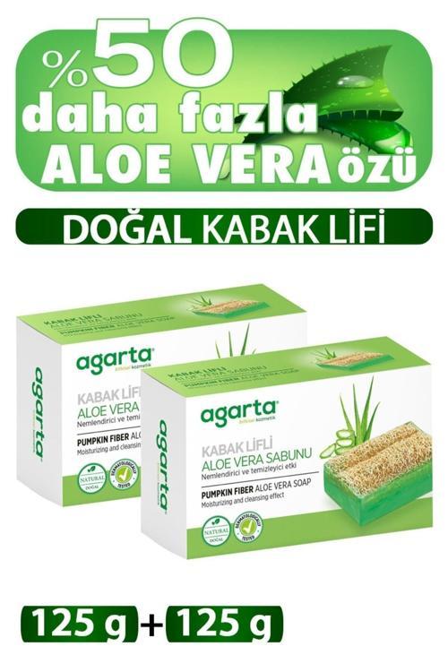 2 Li Set Doğal Kabak Lifli El Yapımı Aloe Vera Sabunu 125 Gr