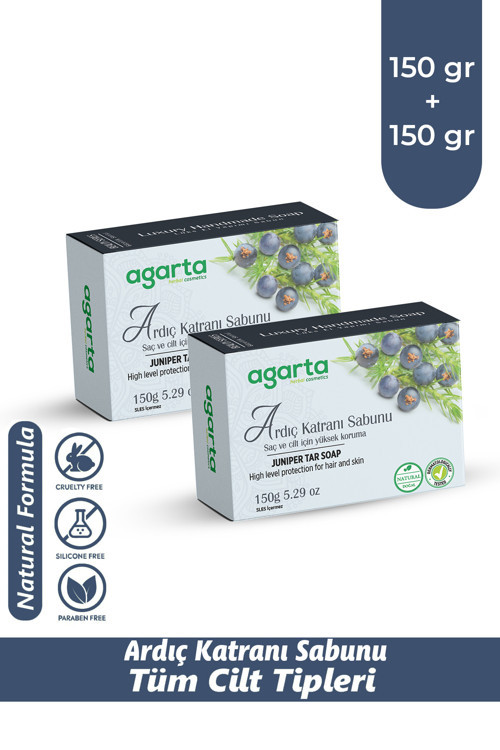 2 Li Set El Yapımı Doğal Ardıç Katranı Sabunu 150 Gr
