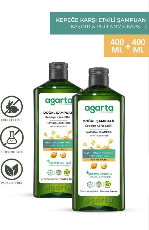 2 Adet Doğal Kepeğe Karşı Etkili Şampuan 400 Ml (Vegan,Tuzsuz)