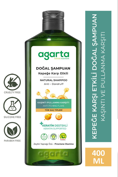 Doğal Kepeğe Karşı Etkili Şampuan 400 Ml (Vegan,Tuzsuz)