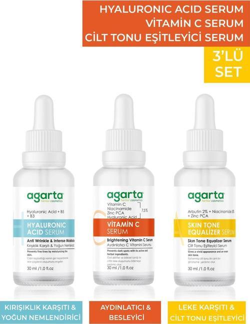 Lekeli Ciltler Için Aydınlatıcı Ve Nemlendirici Bakım Seti ( Hyaluronik Asit Arbutin Vitamin C)
