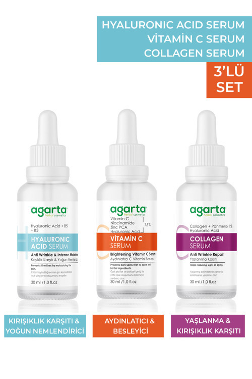 Yoğun Nemlendirici Ve Yaşlanma Karşıtı Bakım Seti ( Hyaluronıc +C Vitamini+ Collagen)