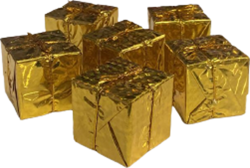 YILBAŞI AĞAÇ SÜSÜ GOLD HEDİYE PAKETİ 6'LI 6 CM