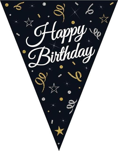 SPARKLİNG CONFETTİ HAPPY BİRTHDAY BAYRAK SET 10AD. 2.9M