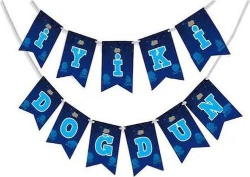 KRAL ŞAKİR İYİKİ DOĞDUN BANNER UZAY TEMALI MAVİ 270 CM
