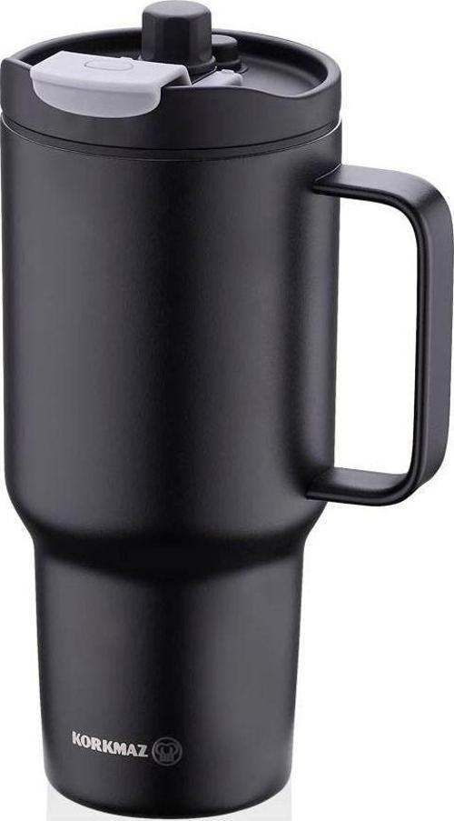 A5577 Freedom 1 Litre Siyah Pipetli Bardak Termos