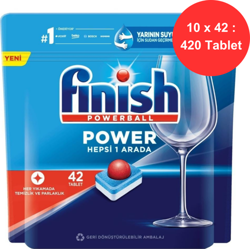 Hepsi Bir Arada Bulaşık Tableti | 10 Paket | Toplam 420 Yıkama | Ekonomik Süper Set