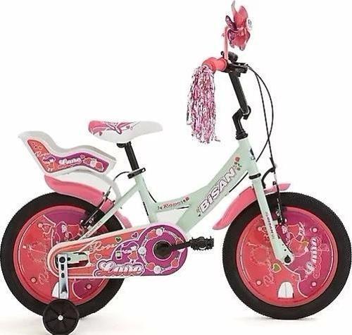 Rose 16 Jant Çocuk Bisikleti Mint Yeşili Pembe