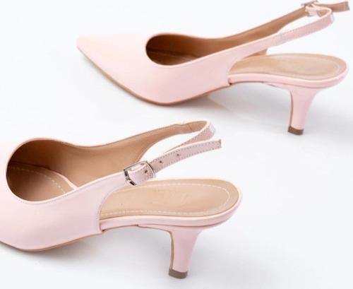 ST-1152 Pembe Rugan Günlük 7 cm Topuklu Kadın Ayakkabı