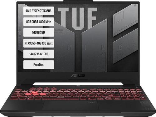 FA506NCR-HN114 R7-7435HS 8GB DDR5 512GB SSD RTX3050-4GB 15.6'' 144Hz FreeDos