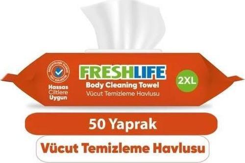Vücut Temizleme Havlusu 50'li Beyaz Sabun Kokulu