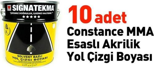 10`lu Constance MMA Esaslı Akrilik Yol Çizgi Boyası, Şerit Boyası 25 kg Sarı