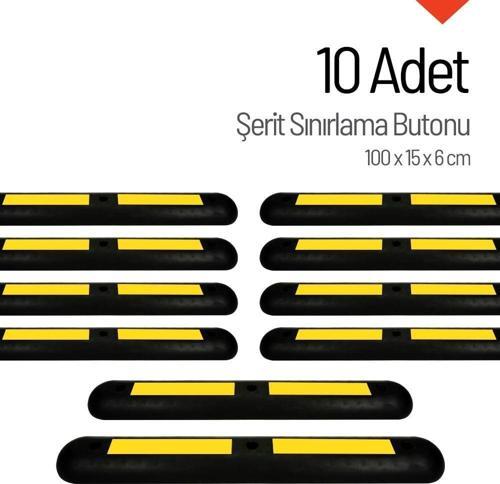 Şerit Sınırlama Butonu 100x15x6 cm Onlu Set