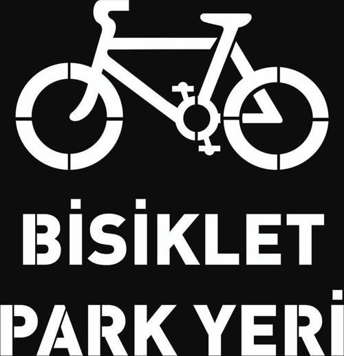 Boyama Şablonu Bisiklet Park Yeri Alüminyum 100x100cm