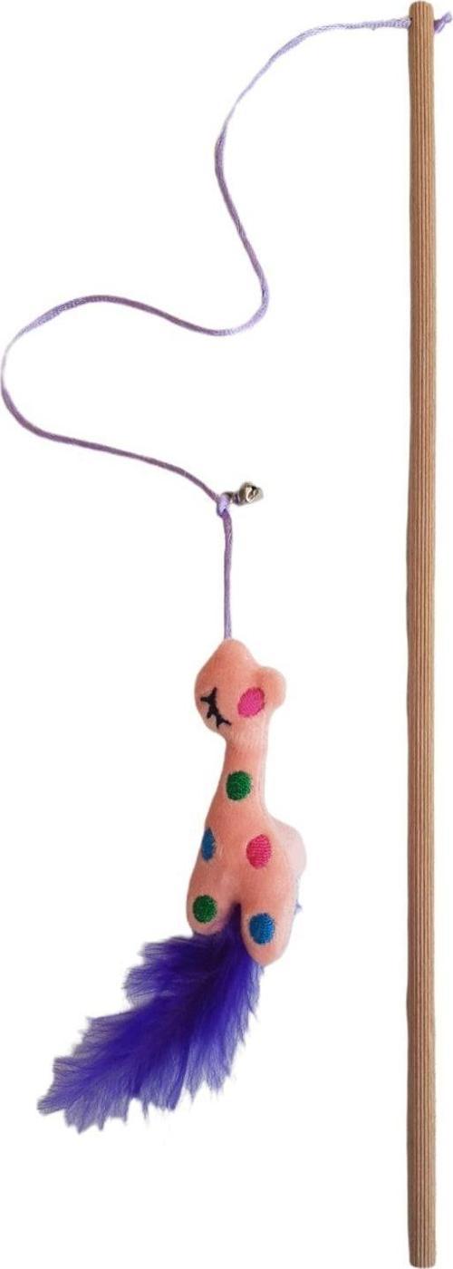 Peluş Zürafa Oyuncaklı Çanlı Kedi Oltası
