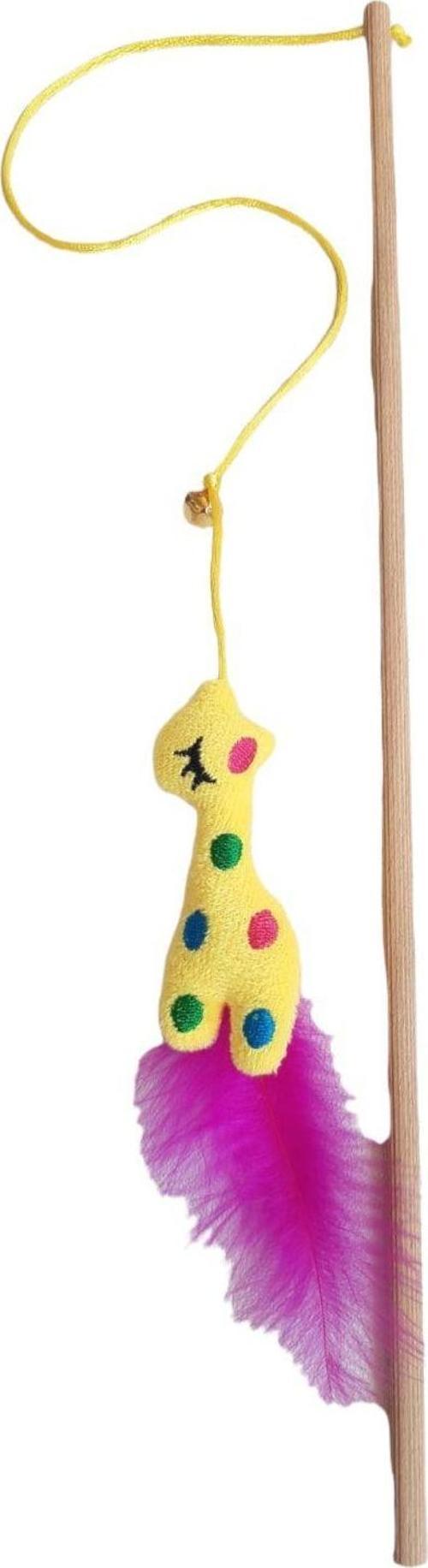 Peluş Zürafa Oyuncaklı Çanlı Kedi Oltası