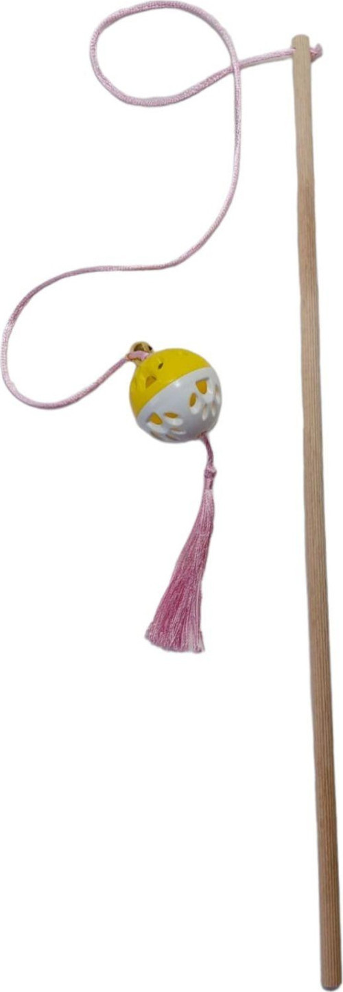 Be Cat Sesli ,Kedi Oltası , Çıngıraklı , Plastik , Renkli ,Pati Desenli ,Püsküllü, Ahşap Saplı , Oyuncağı