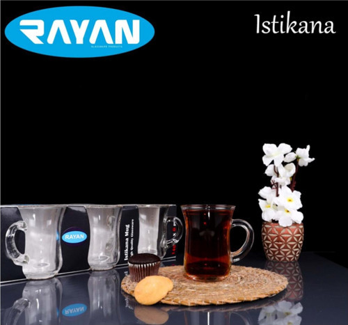 İstikana Mug 6'lı Kulplu Çay Bardağı