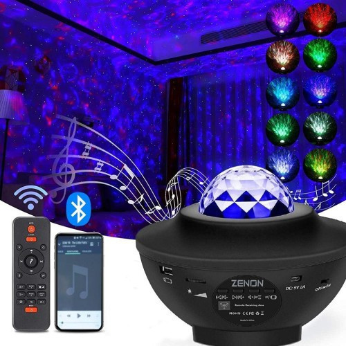 Starry Projektör Bluetooth Hoparlör+sese Duyarlı Disko Topu+ Usb Mp3 Çalar+parti, Gece Lambası TdrTR