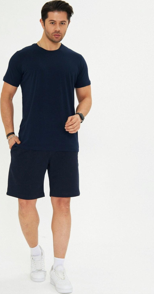 Erkek Pamuklu Basic Oversize Bisiklet Yaka Kısa Kollu Tişört