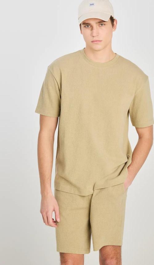 Relaxed Fit Dokulu Kumaşlı Erkek Tişört L2510271299