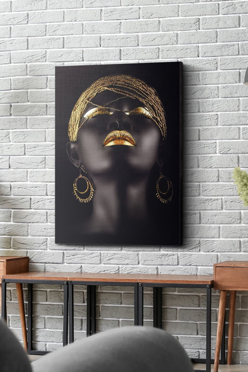 45X65 Cm Siyahi Kadın Kanvas - Canvas Tablo