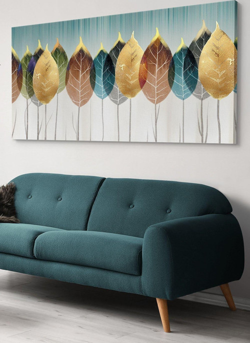 Renkli Yapraklar Tek Parça Kanvas - Canvas Tablo