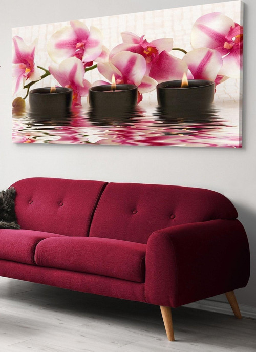 Orkide Ve Mum Kanvas-Canvas Tablo
