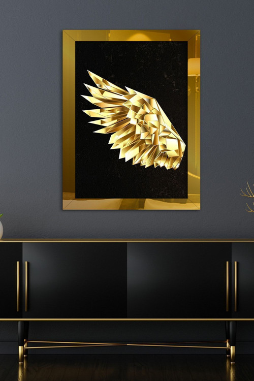 Melek Kanadı Gold Tek Parça Pleksi Tablo
