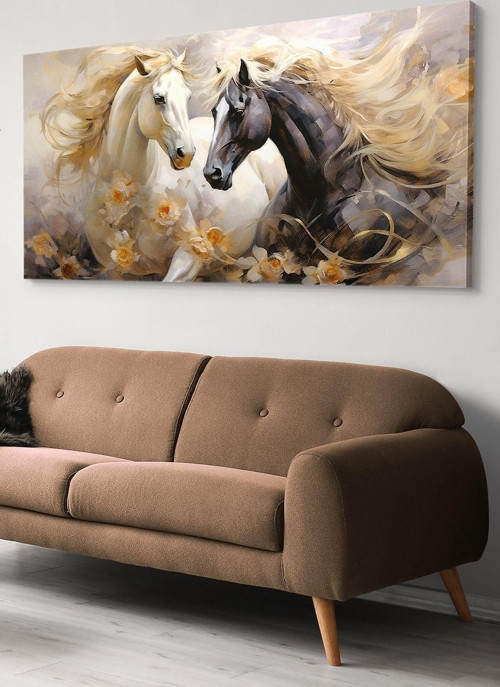 Asil Atlar Tek Parça Kanvas - Canvas Tablo