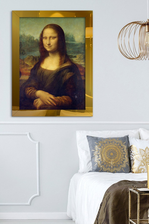 Mona Lisa Gold Tek Parça Pleksi Tablo