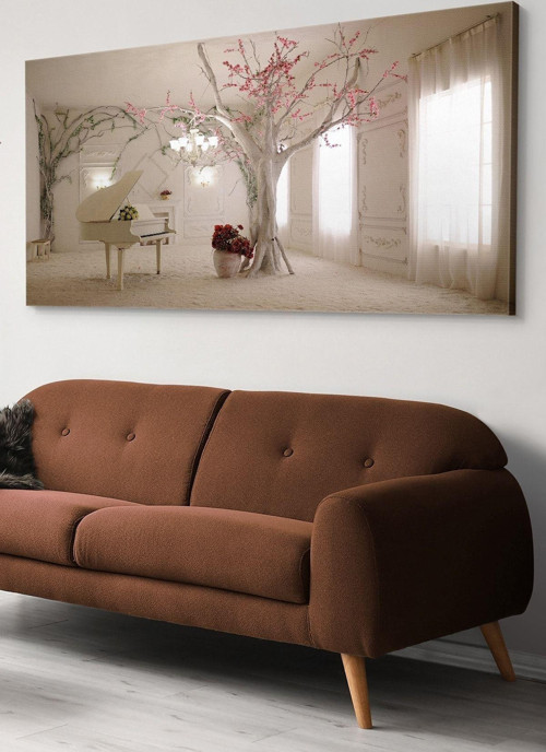Beyaz Piyanolu Kanvas-Canvas Tablo