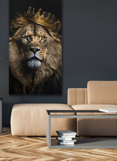 Aslan Kral Tek Parça Kanvas - Canvas Tablo
