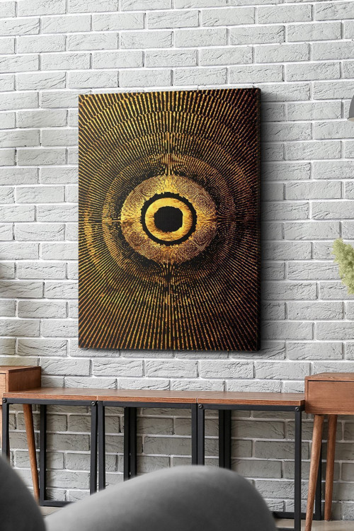 45X65 Cm Gold Girdap Kanvas - Canvas Tablo