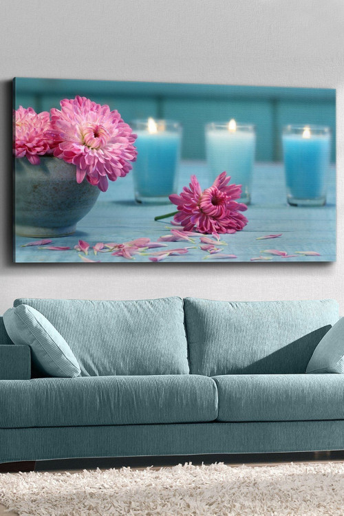 Mum Ve Çiçek Kanvas-Canvas Tablo