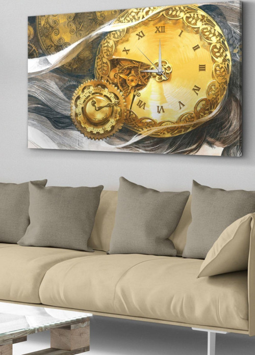 Roma Rakamlı Saatli Kanvas - Canvas Tablo