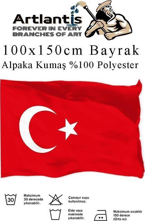 Bayrak 100x150 cm Türk Bayrağı Kumaş 1 Adet Alpaka Kumaş Bez Bayrak Kaliteli Türk Bayrağı Kırmızı Beyaz Bayrak